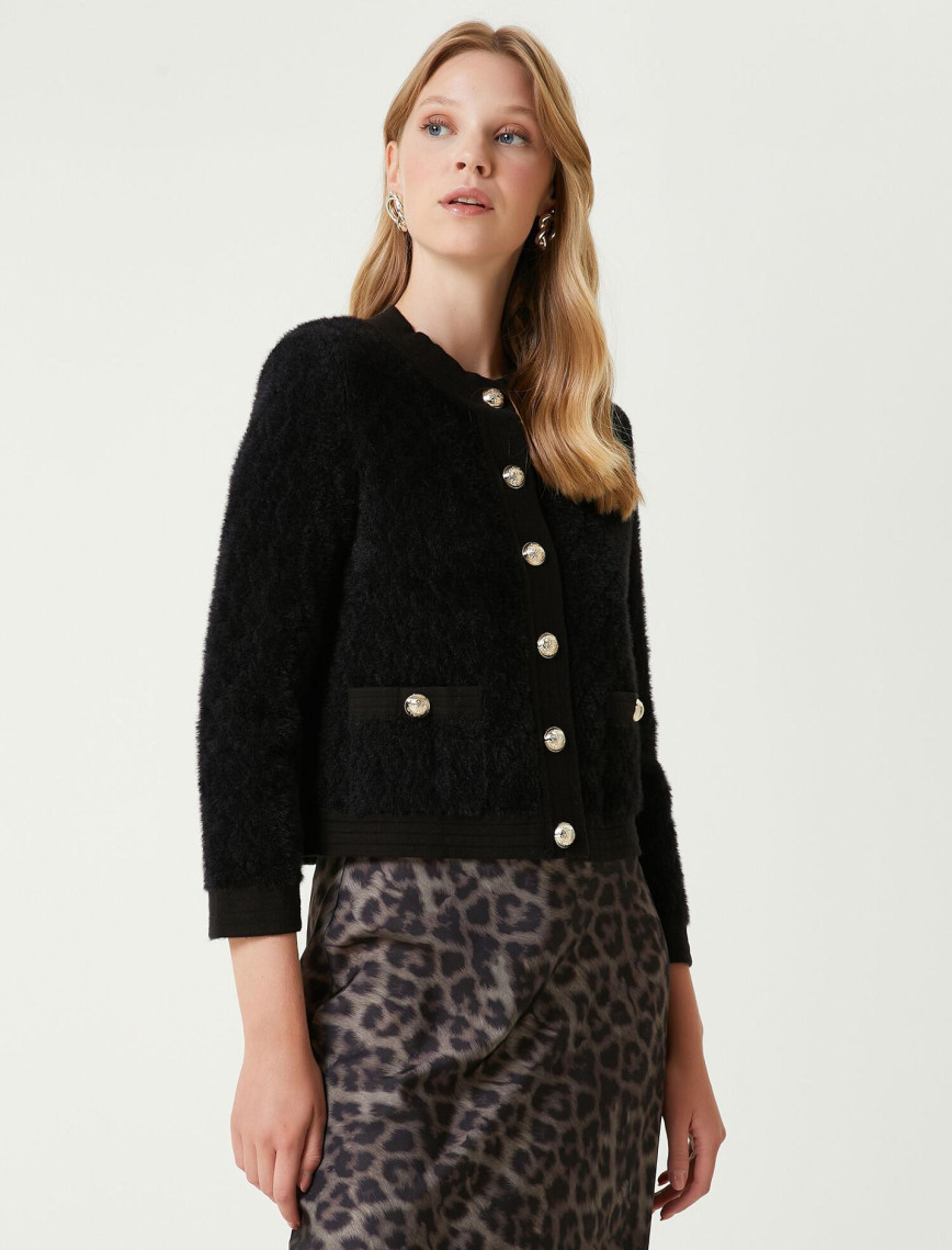 Beymen Club Kadın Siyah Tüylü Hırka Beymen Club Kadın Siyah Tüylü Hırka