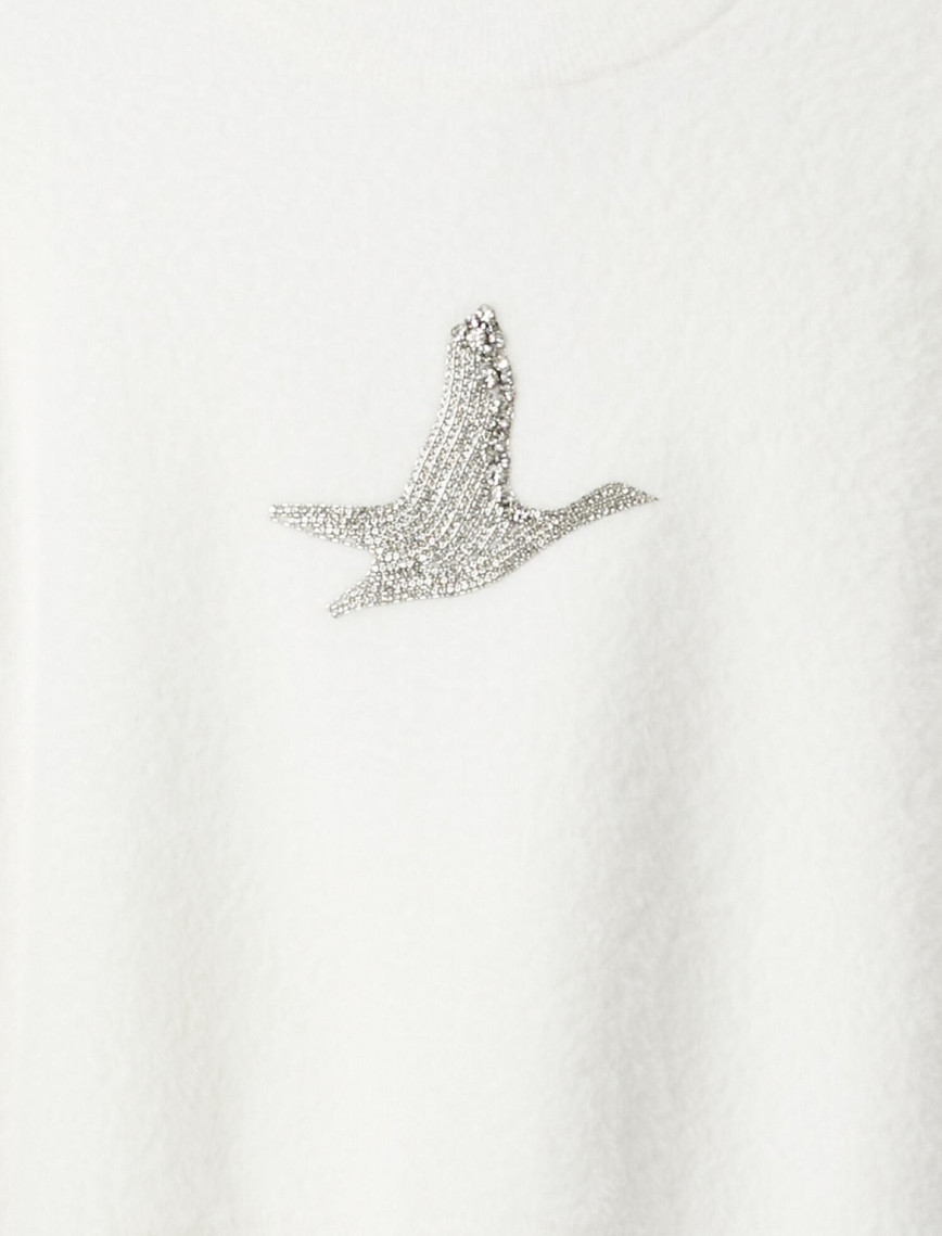 Beymen Club Kadın Beyaz İşlemeli Logolu Kazak Beymen Club Kadın Beyaz İşlemeli Logolu Kazak