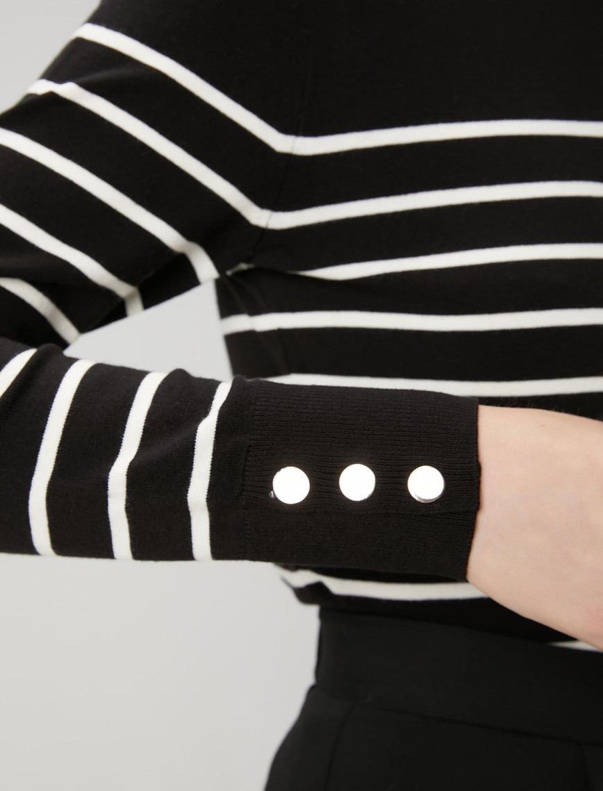 Beymen Club Kadın Siyah Beyaz Çizgili Kazak Beymen Club Kadın Siyah Beyaz Çizgili Kazak