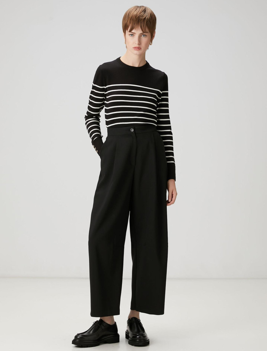 Beymen Club Kadın Siyah Beyaz Çizgili Kazak Beymen Club Kadın Siyah Beyaz Çizgili Kazak