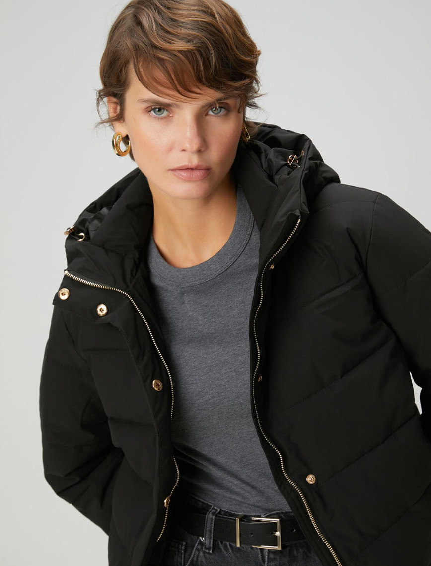 Beymen Club Kadın Siyah Kapüşonlu Basic Mont Beymen Club Kadın Siyah Kapüşonlu Basic Mont