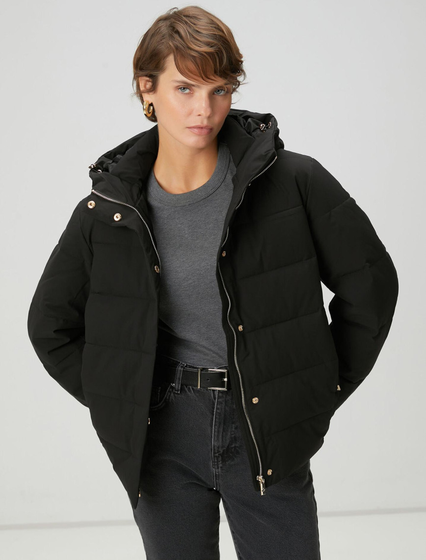 Beymen Club Kadın Siyah Kapüşonlu Basic Mont Beymen Club Kadın Siyah Kapüşonlu Basic Mont