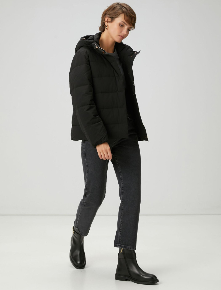 Beymen Club Kadın Siyah Kapüşonlu Basic Mont Beymen Club Kadın Siyah Kapüşonlu Basic Mont