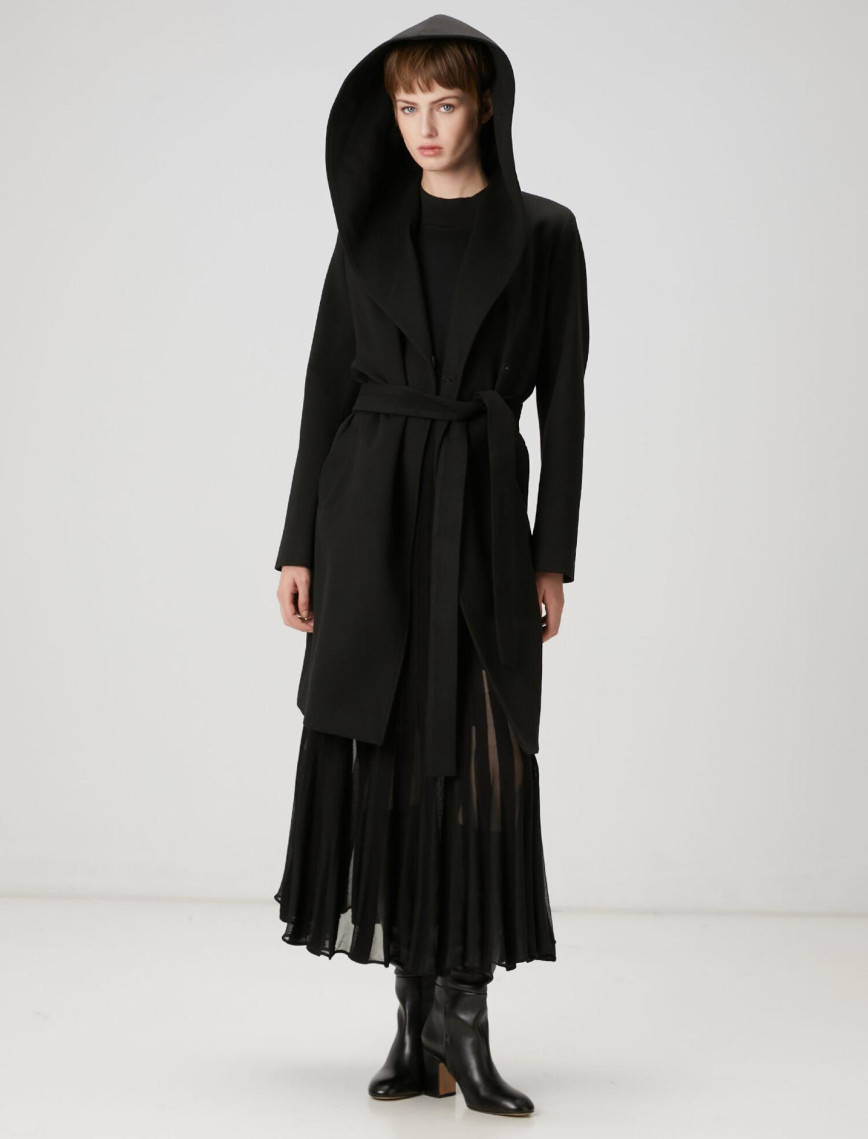 Beymen Club Kadın Siyah Kapüşonlu Palto Beymen Club Kadın Siyah Kapüşonlu Palto