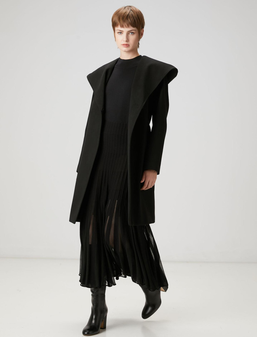 Beymen Club Kadın Siyah Kapüşonlu Palto Beymen Club Kadın Siyah Kapüşonlu Palto