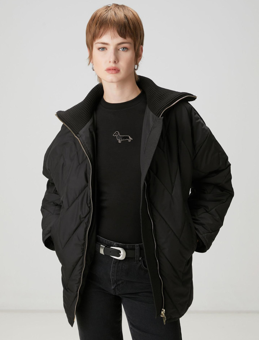 Beymen Club Kadın Siyah Kapitoneli Mont Beymen Club Kadın Siyah Kapitoneli Mont