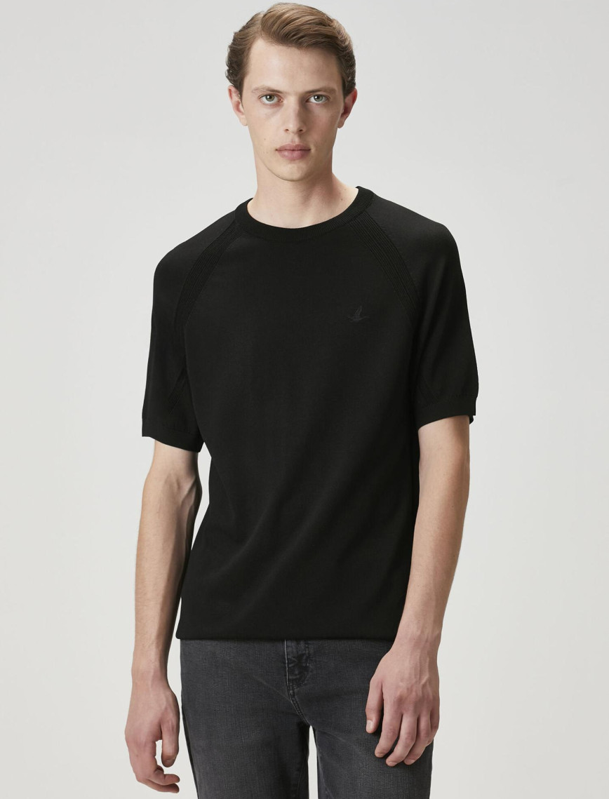 Beymen Club Erkek Siyah Kısa Kollu Kazak Beymen Club Erkek Siyah Kısa Kollu Kazak