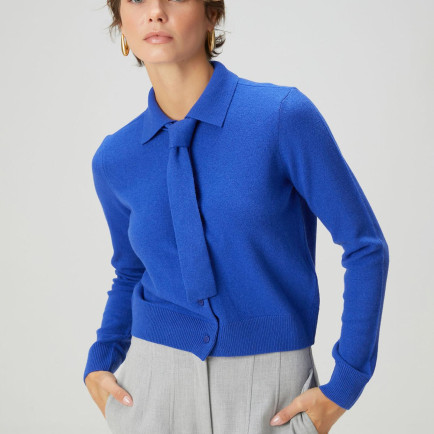 Beymen Club Kadın Kobalt Yün Polo Hırka Beymen Club Kadın Kobalt Yün Polo Hırka