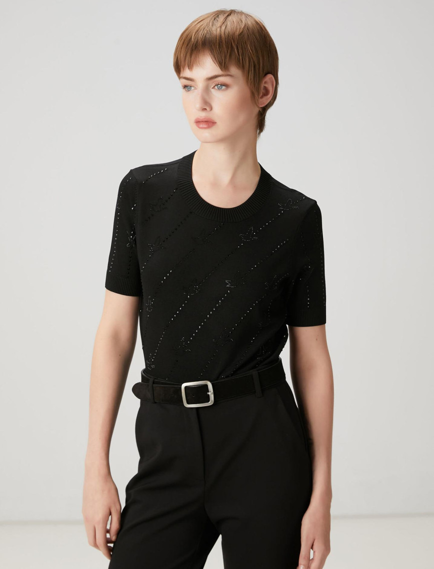 Beymen Club Kadın Siyah Taşlı Triko Beymen Club Kadın Siyah Taşlı Triko