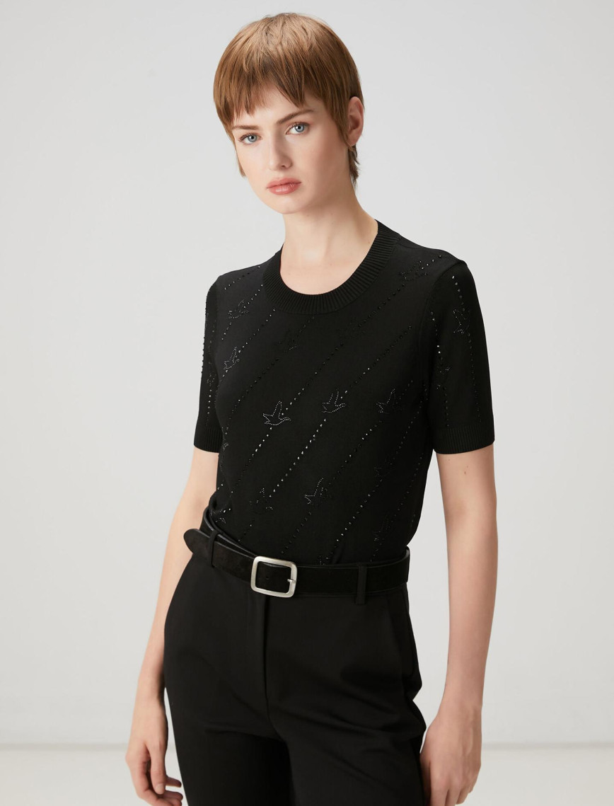 Beymen Club Kadın Siyah Taşlı Triko Beymen Club Kadın Siyah Taşlı Triko