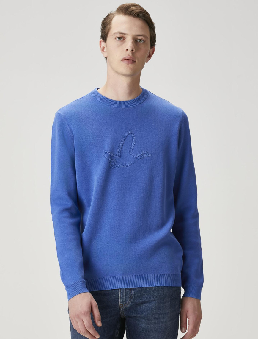 Beymen Club Erkek Saks Logo Jakarlı Kazak