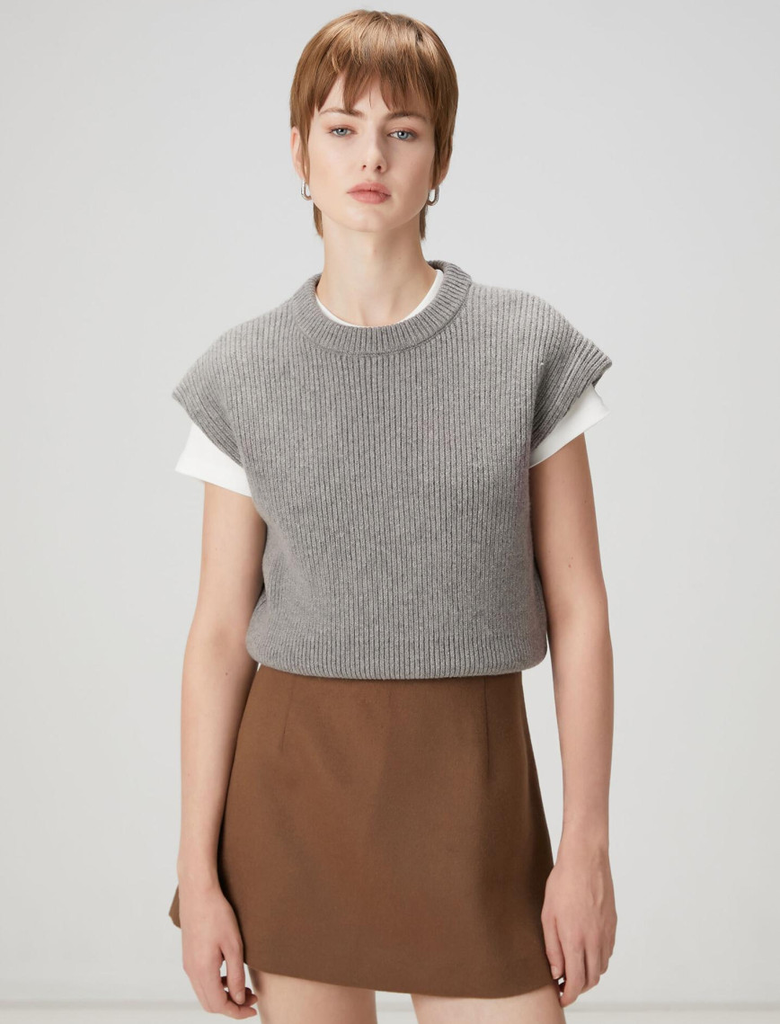 Beymen Club Kadın Gri Melanj Yün Süveter Beymen Club Kadın Gri Melanj Yün Süveter