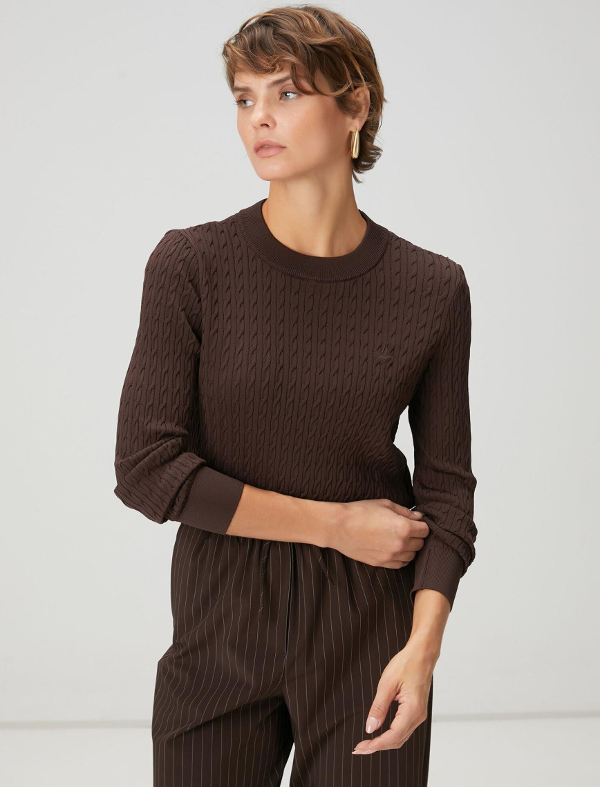 Beymen Club Kadın Kahverengi Basic Saç Örgü Triko Beymen Club Kadın Kahverengi Basic Saç Örgü Triko