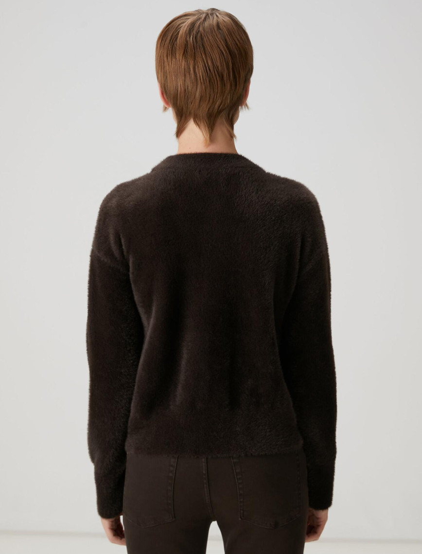 Beymen Club Kadın Kahverengi Taşlı Logo Detaylı Kazak Beymen Club Kadın Kahverengi Taşlı Logo Detaylı Kazak