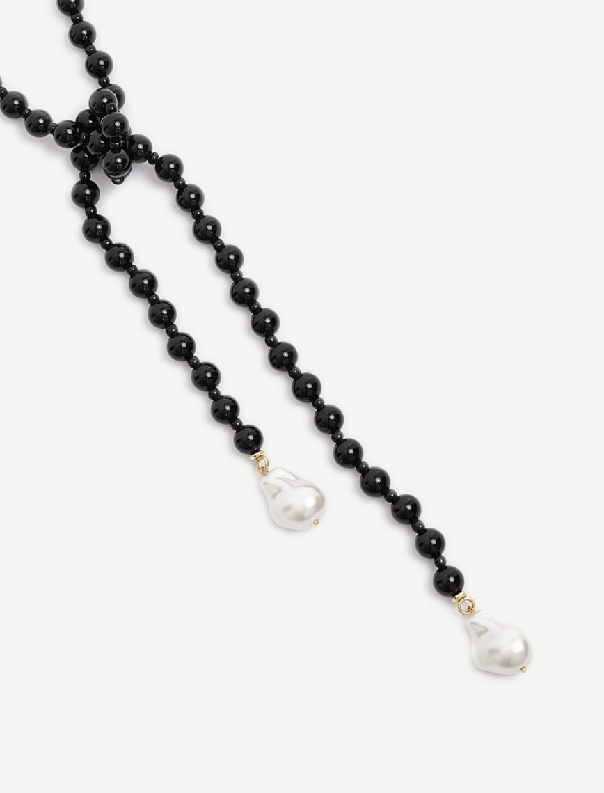 YARGICI Oniks Taşlı Ve Mayorka İncili Uzun Kolye YARGICI Oniks Taşlı Ve Mayorka İncili Uzun Kolye