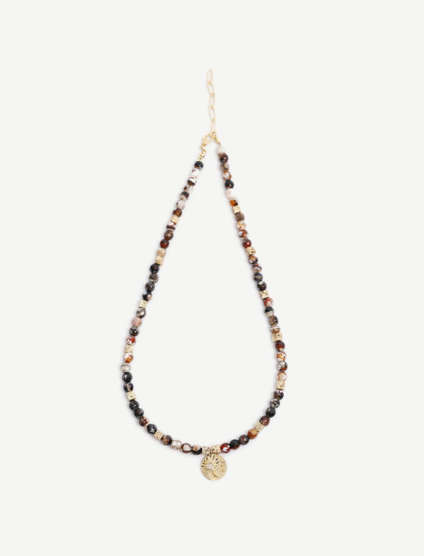 YARGICI Akik Ve Lav Taşı İçerikli Kolye YARGICI Akik Ve Lav Taşı İçerikli Kolye