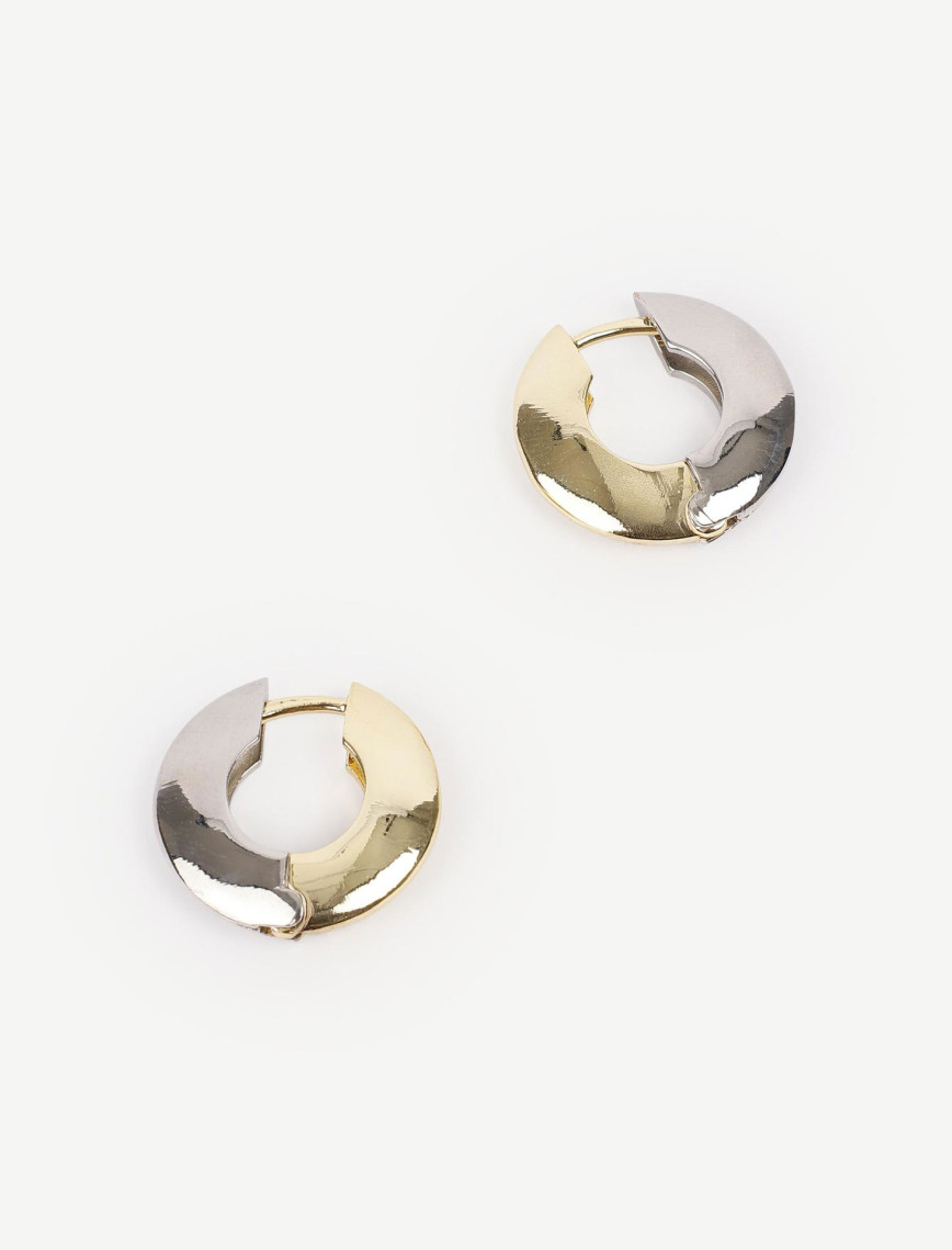 YARGICI Gold Ve Silver Detaylı Halka Küpe YARGICI Gold Ve Silver Detaylı Halka Küpe