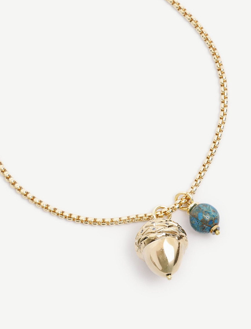 YARGICI Turkuaz Ve Charm Detaylı Kolye YARGICI Turkuaz Ve Charm Detaylı Kolye