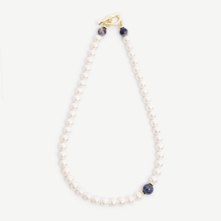 YARGICI Mayorka İnci Ve Lapis Detaylı Kolye YARGICI Mayorka İnci Ve Lapis Detaylı Kolye