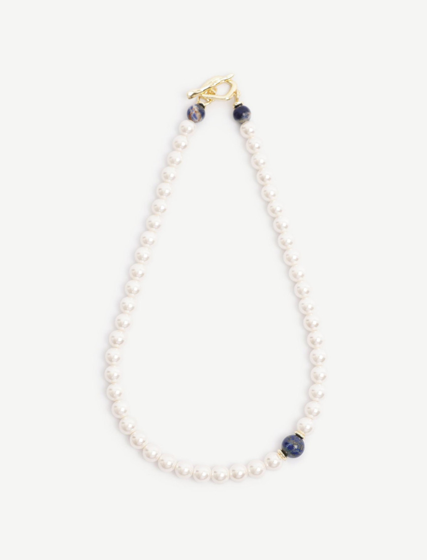 YARGICI Mayorka İnci Ve Lapis Detaylı Kolye YARGICI Mayorka İnci Ve Lapis Detaylı Kolye