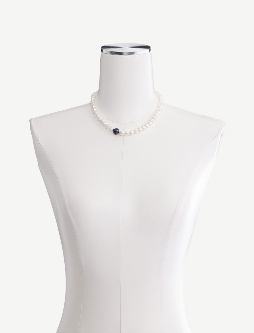 YARGICI Mayorka İnci Ve Lapis Detaylı Kolye YARGICI Mayorka İnci Ve Lapis Detaylı Kolye