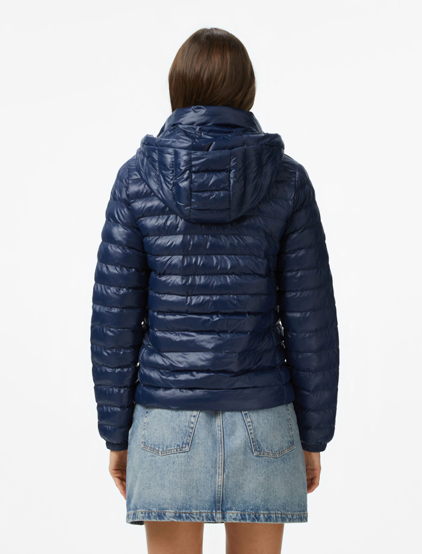 Tommy Hilfiger Padded Slim Kadın Mavi Puffer Mont Tommy Hilfiger Padded Slim Kadın Mavi Puffer Mont