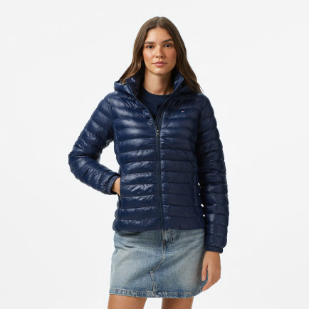 Tommy Hilfiger Padded Slim Kadın Mavi Puffer Mont