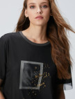 Network Kadın Antrasit N-Tech Tül Garnili T-shirt Network Kadın Antrasit N-Tech Tül Garnili T-shirt