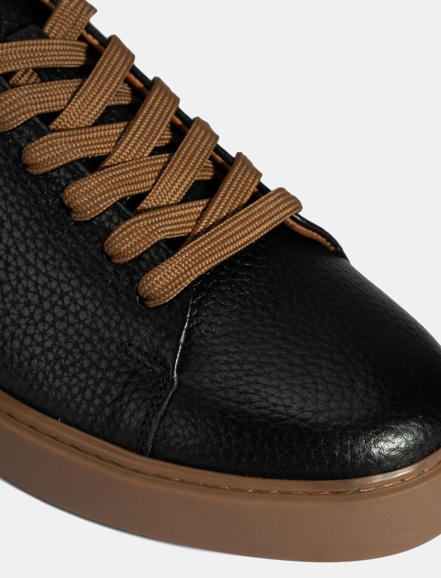 Erkek Siyah Bağcıklı Deri Günlük Ayakkabı Erkek Siyah Bağcıklı Deri Günlük Ayakkabı