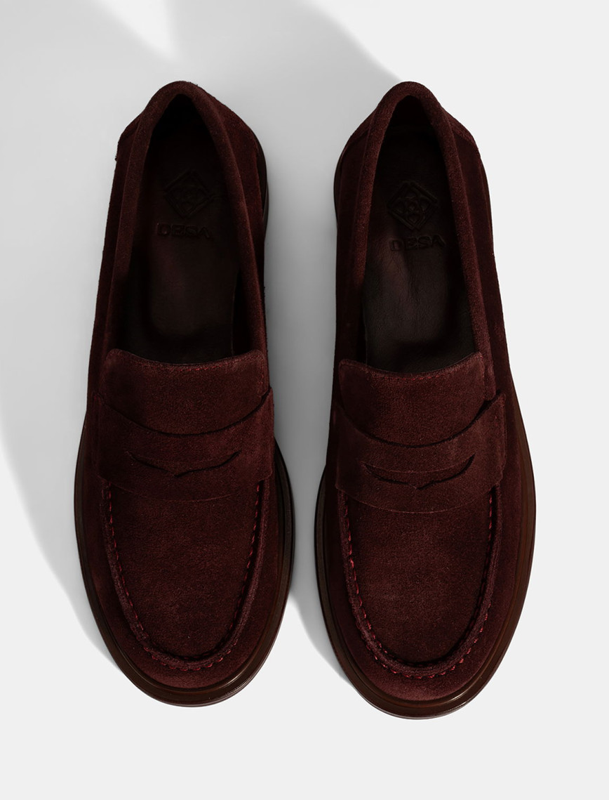 Kadın Bordo Süet Loafer Kadın Bordo Süet Loafer