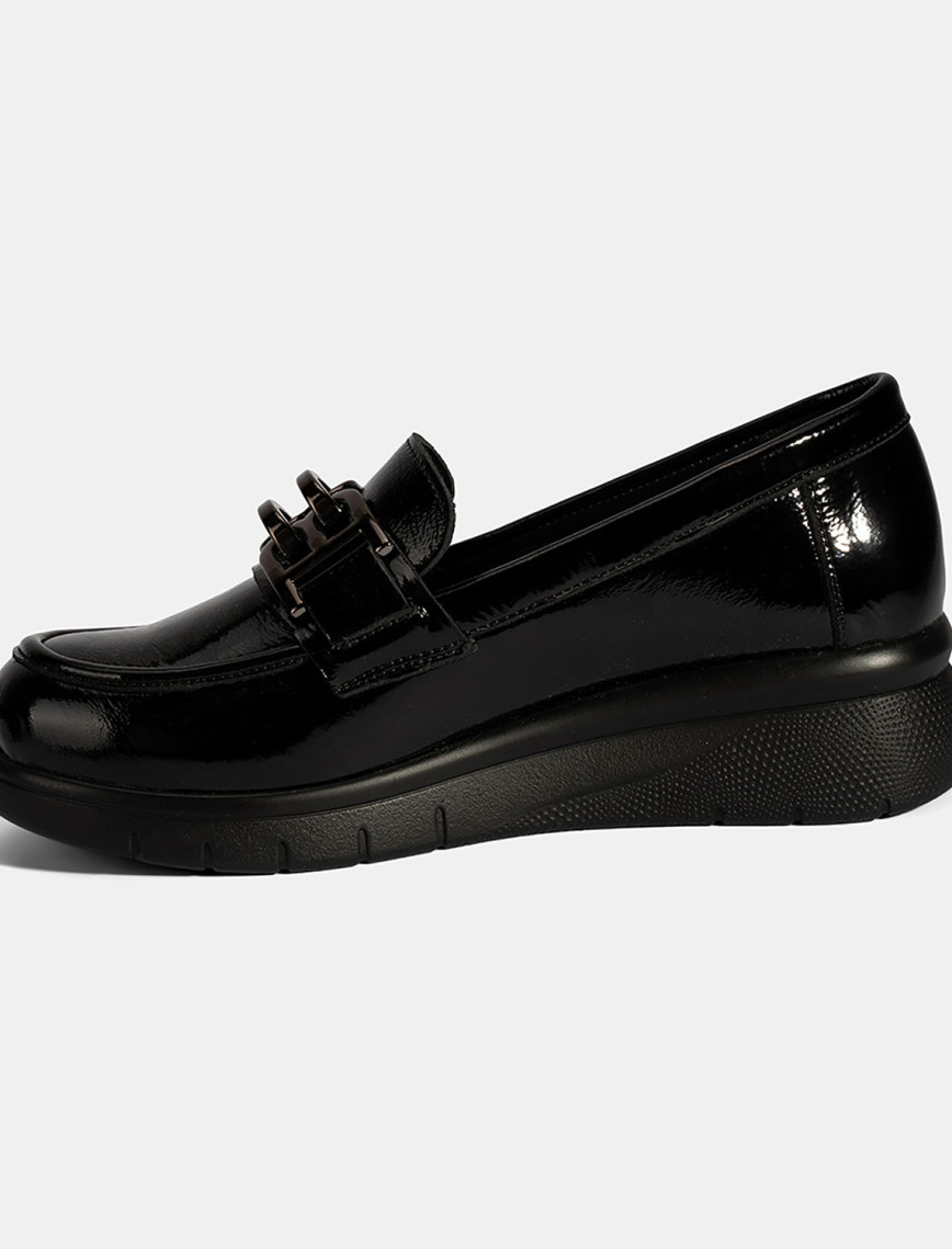 Kadın Siyah DesaComfort Toka Detaylı Deri Ayakkabı Kadın Siyah DesaComfort Toka Detaylı Deri Ayakkabı