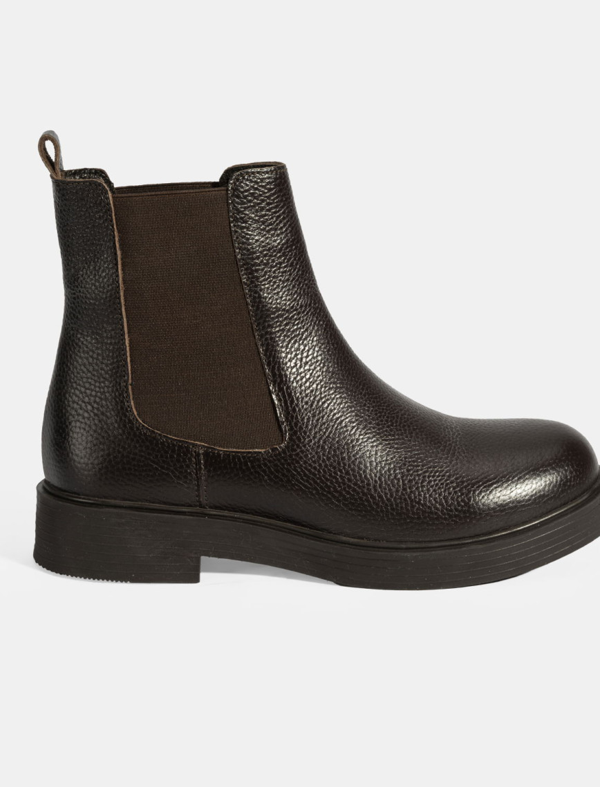 Kadın Kahve Lastik Detaylı Deri Bot Kadın Kahve Lastik Detaylı Deri Bot