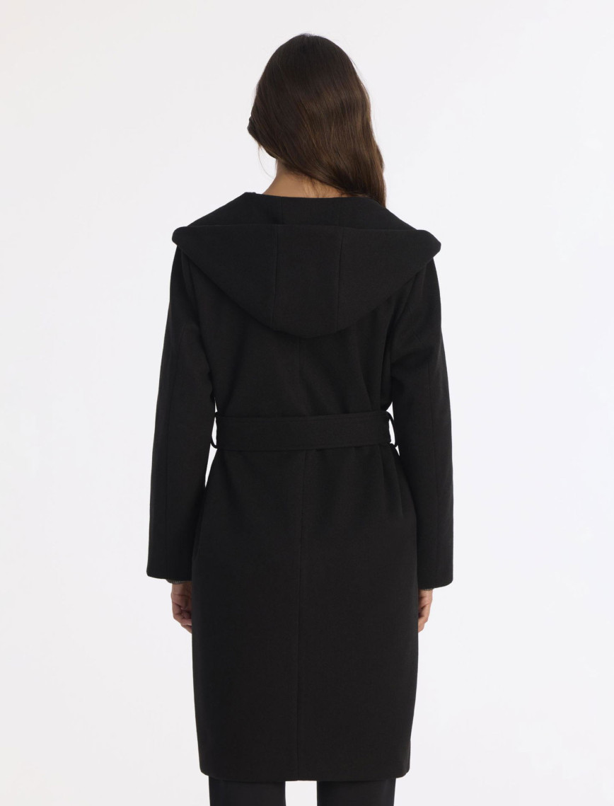 YARGICI Kapüşonlu Ve Kemerli Uzun Palto YARGICI Kapüşonlu Ve Kemerli Uzun Palto