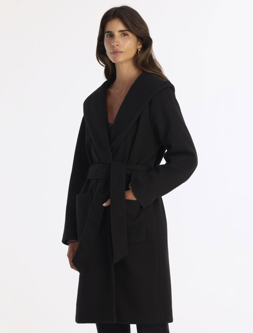 YARGICI Kapüşonlu Ve Kemerli Uzun Palto YARGICI Kapüşonlu Ve Kemerli Uzun Palto