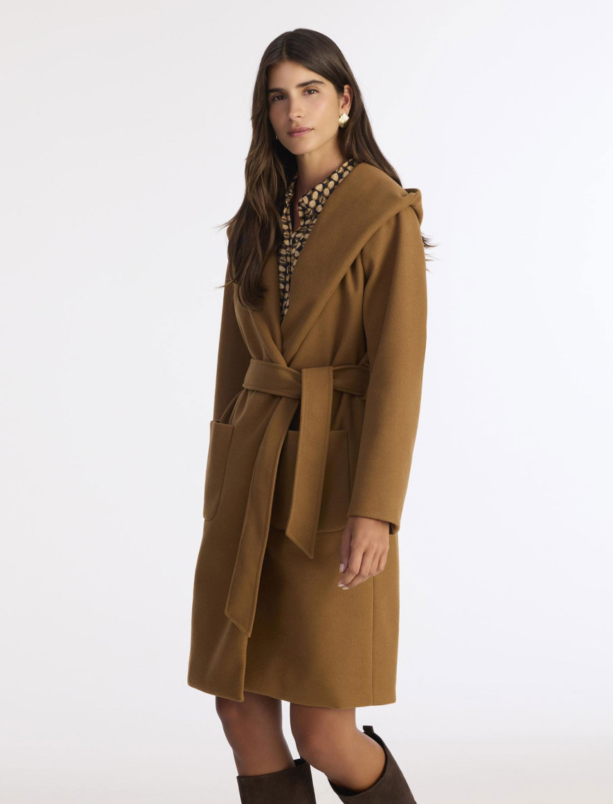 YARGICI Kapüşonlu Ve Kemerli Uzun Palto YARGICI Kapüşonlu Ve Kemerli Uzun Palto