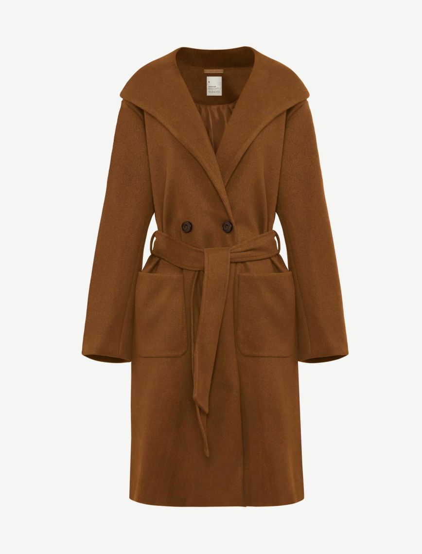 YARGICI Kapüşonlu Ve Kemerli Uzun Palto YARGICI Kapüşonlu Ve Kemerli Uzun Palto