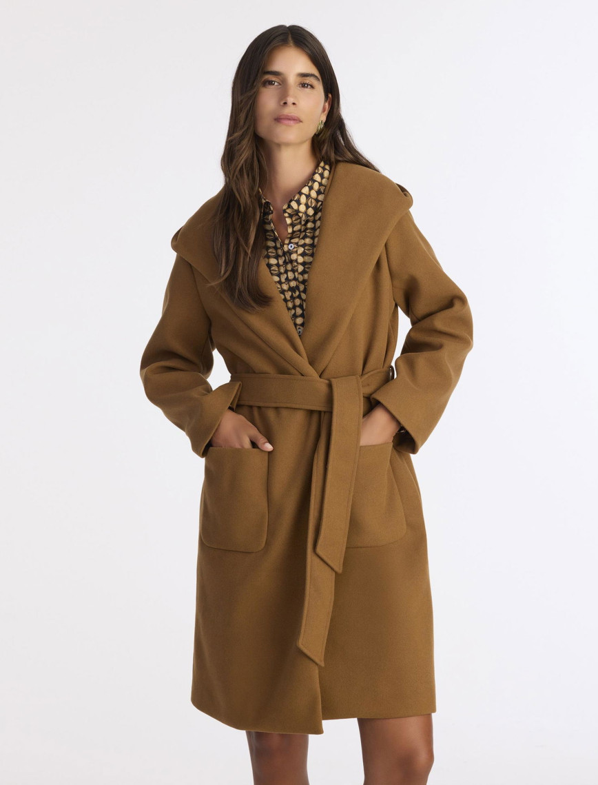 YARGICI Kapüşonlu Ve Kemerli Uzun Palto YARGICI Kapüşonlu Ve Kemerli Uzun Palto