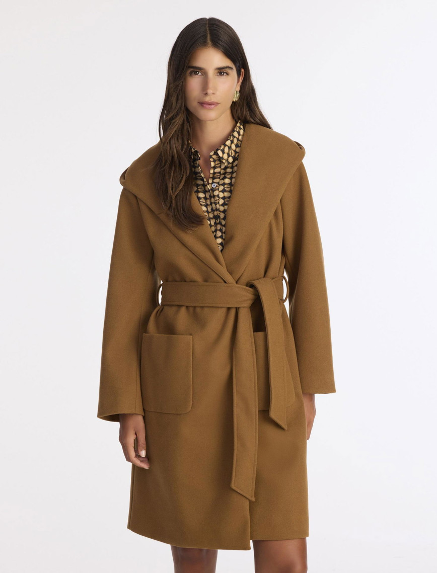 YARGICI Kapüşonlu Ve Kemerli Uzun Palto YARGICI Kapüşonlu Ve Kemerli Uzun Palto