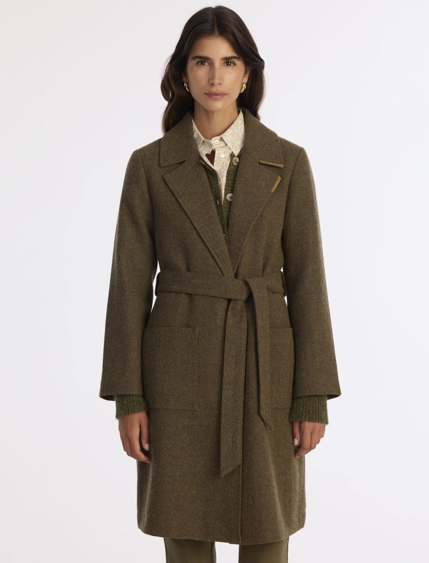 YARGICI Dikiş Detaylı Kemerli Uzun Palto YARGICI Dikiş Detaylı Kemerli Uzun Palto