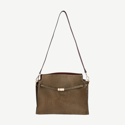 YARGICI Kemer Detaylı Süet Deri Omuz Çantası YARGICI Kemer Detaylı Süet Deri Omuz Çantası