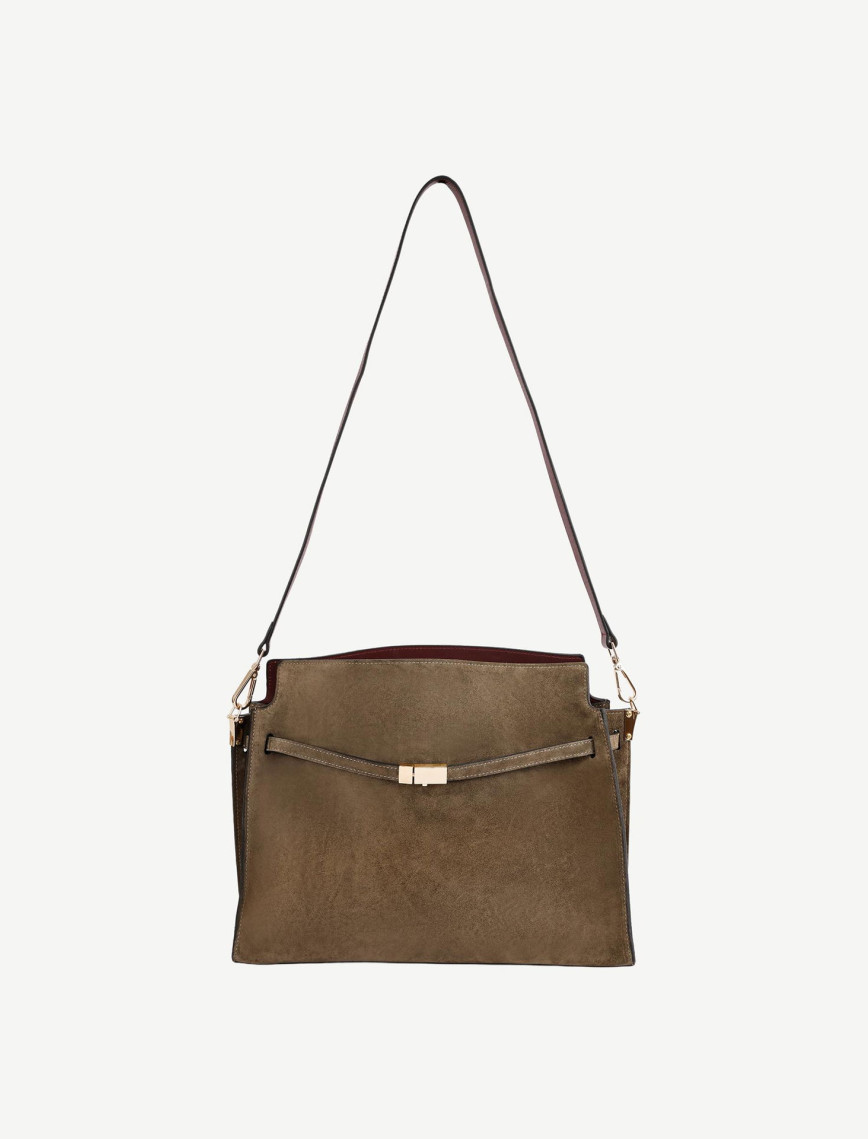 YARGICI Kemer Detaylı Süet Deri Omuz Çantası YARGICI Kemer Detaylı Süet Deri Omuz Çantası