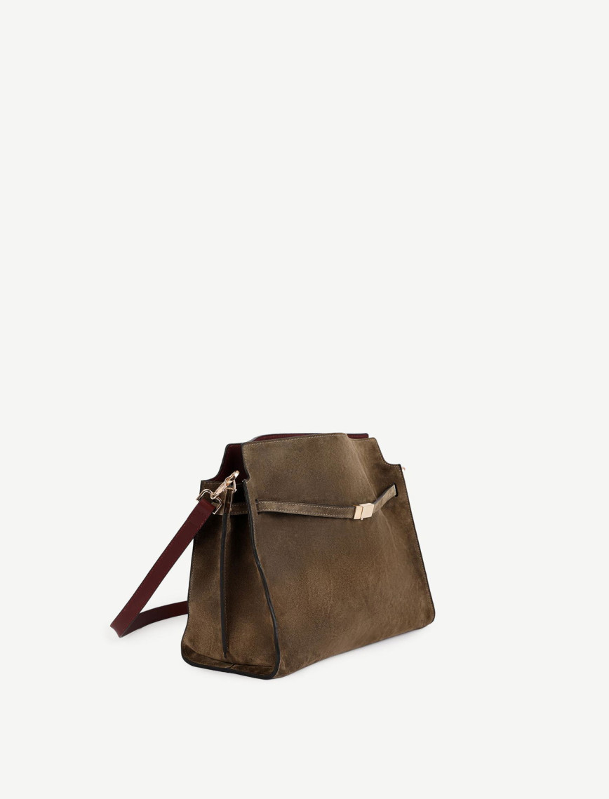 YARGICI Kemer Detaylı Süet Deri Omuz Çantası YARGICI Kemer Detaylı Süet Deri Omuz Çantası