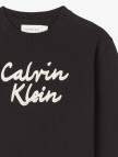Calvin Klein Logo Metallic Intersia Çocuk Siyah Triko Calvin Klein Logo Metallic Intersia Çocuk Siyah Triko
