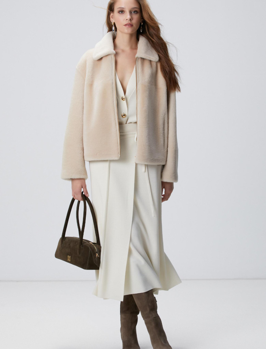 Network Kadın Bej Çift Taraflı Deri Kaban Network Kadın Bej Çift Taraflı Deri Kaban