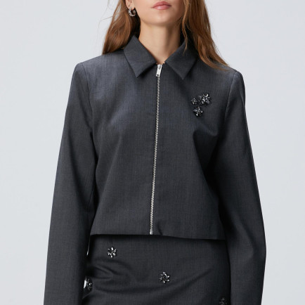 Network Kadın Koyu Gri Yün Karışımlı Ceket Network Kadın Koyu Gri Yün Karışımlı Ceket