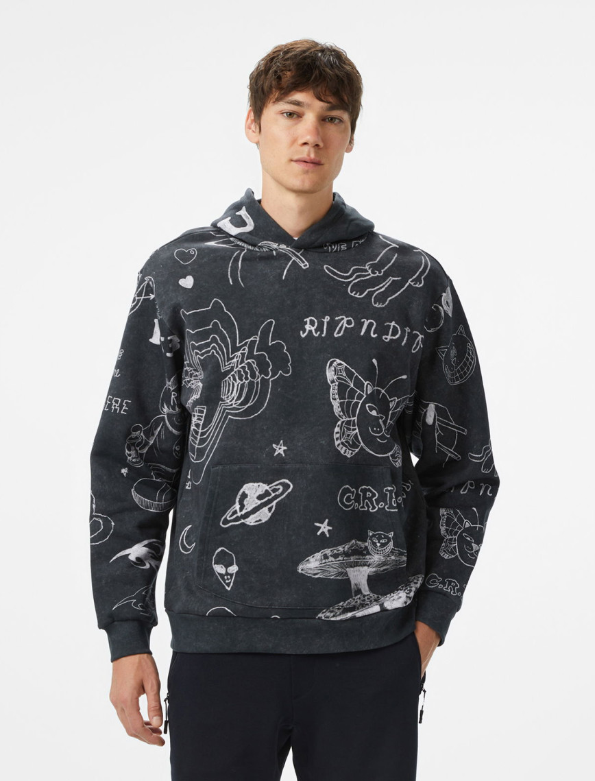 Ripndip Nermal Domination Erkek Siyah Hoodie Ripndip Nermal Domination Erkek Siyah Hoodie