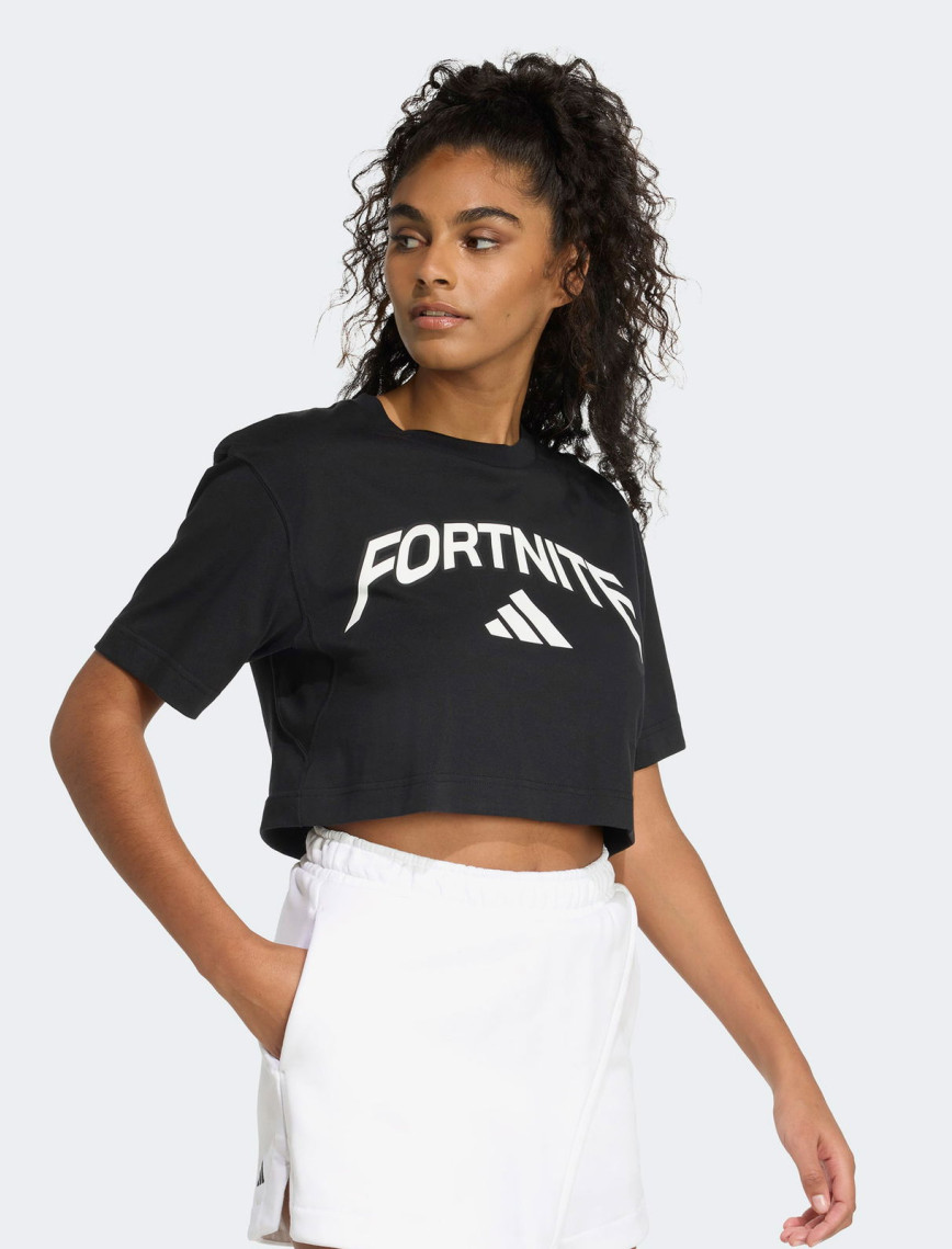 adidas Fortnite Crop Kadın Siyah T-Shirt adidas Fortnite Crop Kadın Siyah T-Shirt
