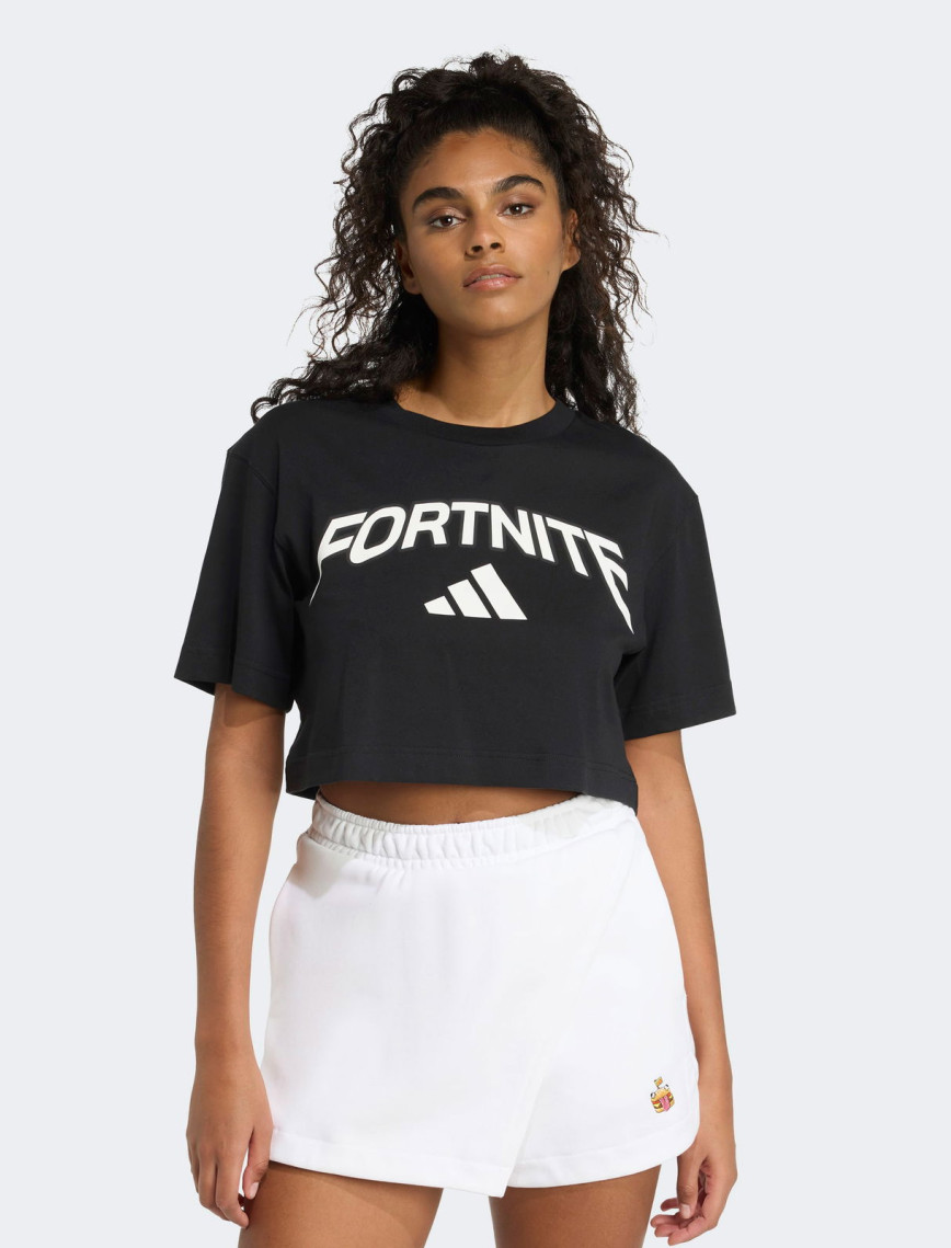 adidas Fortnite Crop Kadın Siyah T-Shirt adidas Fortnite Crop Kadın Siyah T-Shirt