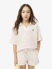Lacoste Striped Terry Çocuk Beyaz Polo Lacoste Striped Terry Çocuk Beyaz Polo