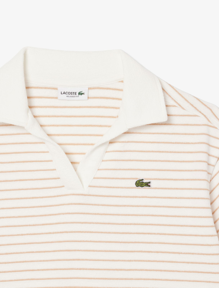 Lacoste Striped Terry Çocuk Beyaz Polo Lacoste Striped Terry Çocuk Beyaz Polo